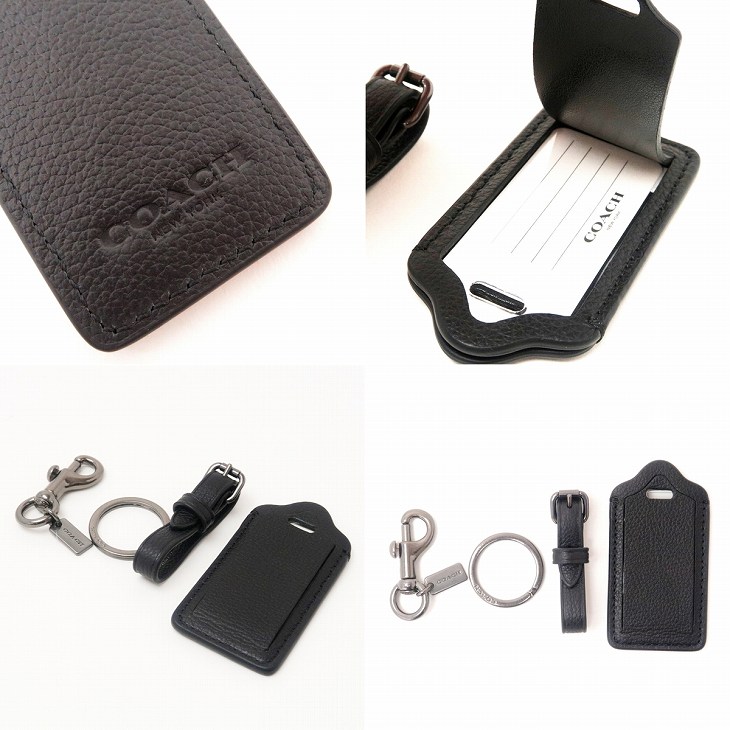 21春夏 コーチ Coach キーリング メンズ キーホルダー ラゲッジタグ ブラック 黒 レザー qbbk ネコポス ブランド 人気 全ての Carlavista Com