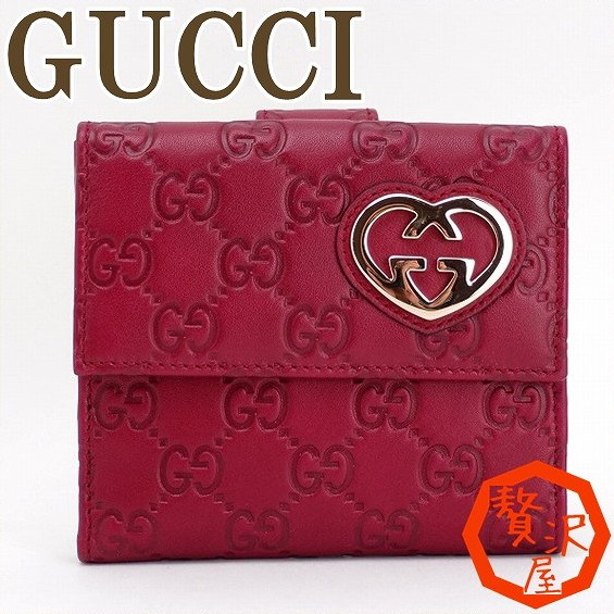 楽天市場 グッチgucci 財布 二つ折り財布 グッチシマ ハート 61g 6233 贅沢屋