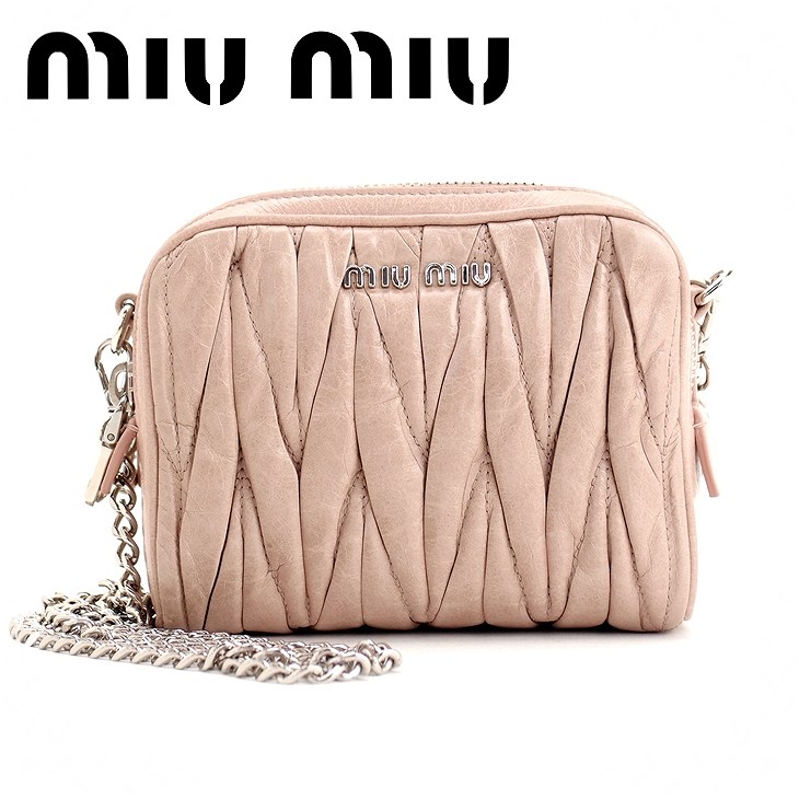 楽天市場 ミュウミュウ バッグ Miumiu ショルダーバッグ ミュウミュウ バッグ Miumiu 2way 斜めがけ マテラッセ Matelasse Lux Rt0534 N Cipria ブランド ミュウミュウ バッグ 人気 贅沢屋