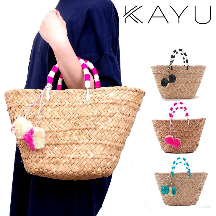 楽天市場 Kayu かごバッグ バッグ トートバッグ ポンポン 2way Tropez Pompom Kd1035 ブランド 人気 贅沢屋