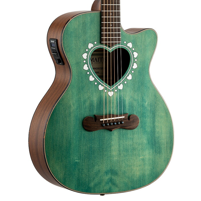 【ストラッププレゼント】 Zemaitis ゼマイティス アコースティックギター CAF-90HCW, Forest Green Mother of Pearl 店頭在庫エレアコ カッタウェイ オーケストラサイズ ハート