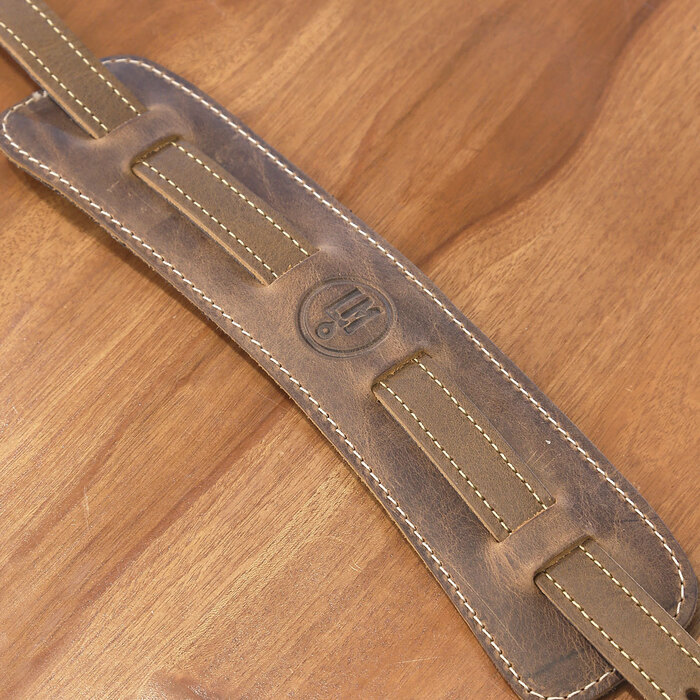 LM PRODUCTS ギターストラップ レザー Vintage Pad - Rustic Edition VPD, Dakota Tan 革 ブラウン 茶