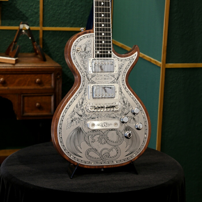 パーカープレゼント Zemaitis ゼマイティス エレキギター MFG-AC-24 Dragon & Heart, Natural メタルフロント ナチュラル ケース付属｜ZEMAITIS GRECO OSAKA SHOWROOM
