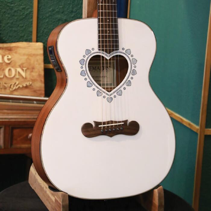 【ストラッププレゼント】 Zemaitis ゼマイティス アコースティックギター CAF-90H, Gloss White Mother of Pearl エレアコ オーケストラサイズ 白 ホワイト ハート