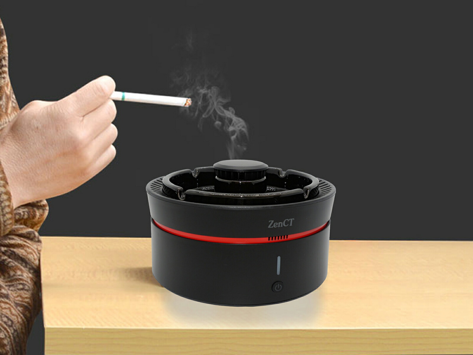 【楽天市場】【送料無料】脱臭機 空気清浄機 タバコ ZenCT 【進化版】スモークレス灰皿 USB充電式