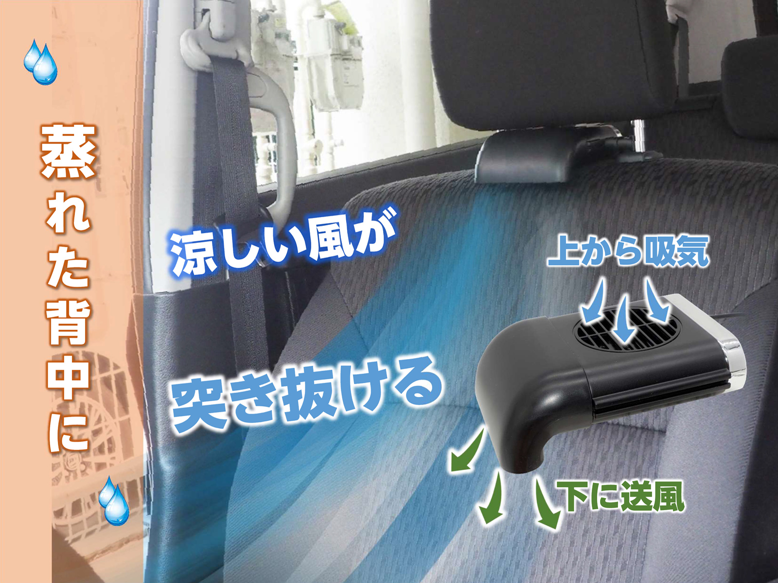 楽天市場 送料無料 車載扇風機 車座席ファン 車内 Usb扇風機 蒸れ解消 ヘッドレストファン 前後部座席用 ドライブ 車 運転 蒸れる 暑い 汗 涼しい 風 Zenct ファン シガーソケット 快適 シート ヘッドレスト 取付簡単 省エネ 空気循環 夏対策 汎用タイプ Ct121 Zenct