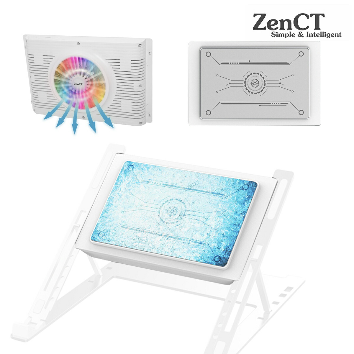 ペルチェ素子冷却クーラー CT158/CT158A/CT158-MAX専用 冷却クーラー ノートパソコン冷却パッド ノートPC 冷却  クーラー 電子の力で瞬間冷却 低騒音 強冷冷却ファン LEDバッグライト付き （クーラーのみ、スタンド含まない）日本語取扱書付 ビッグ CT158-2  ...