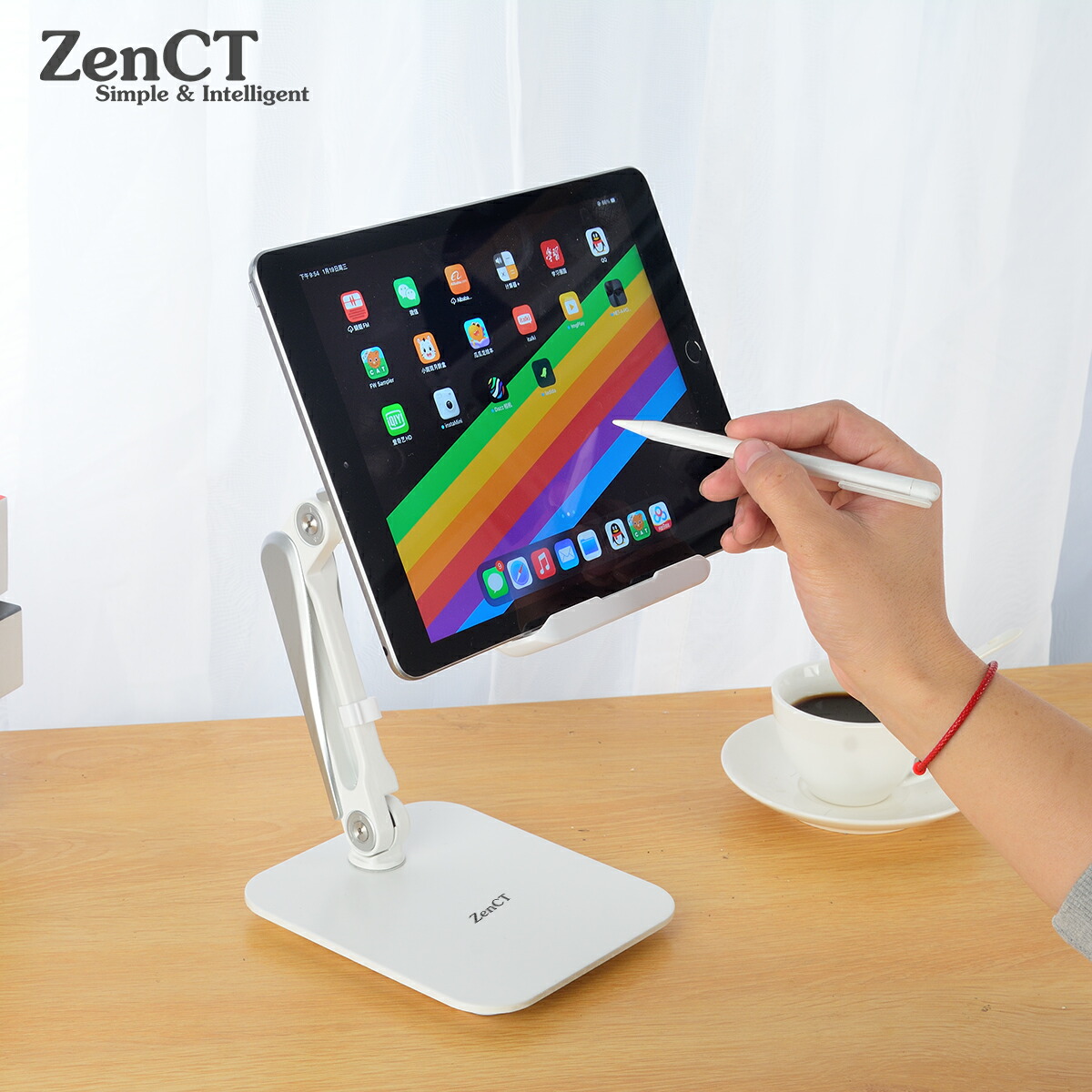 【モバイルモニター スタンド タブレット iPad スタンド 17インチまで対応 耐荷重1kg 高さ角度調整可能 スマホ スタンド 携帯  ホルダー 横置き 縦置き iPad/iPhone/Surface/Galaxy/iPad mini/Kindle/Switchに対応 CT191  ZENCTダイレクト