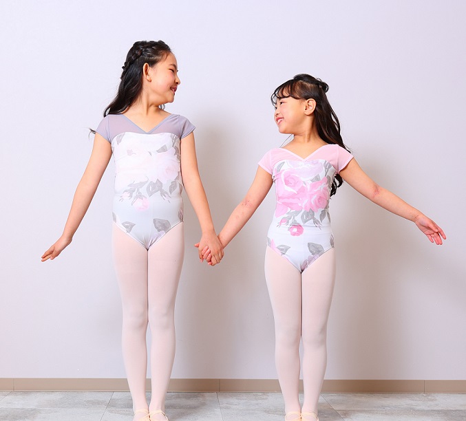 スティナ　花柄フリル付きレオタード　（kids S） スティナ 花柄フリル付きレオタード （kids S）