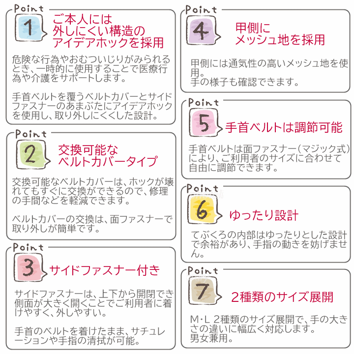 市場 フドーてぶくろ横入れ いたずら防止用手袋 両手 てぶくろ テブクロ 医療手袋 介護手袋 ファスナー付 おむついじり 介護用手袋 寝たきり 2枚入 1双  ミトン L