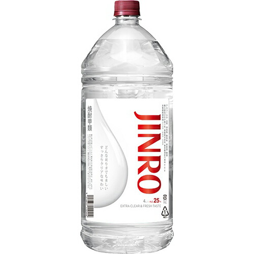 眞露 JINRO ジンロ 25度 4L ペットボトル 4000ml×4本 1ケース u-yu