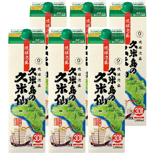 久米島の久米仙 泡盛 久米島の久米仙 30度 1.8Lパック 1800ml×6本 1ケース u-yu