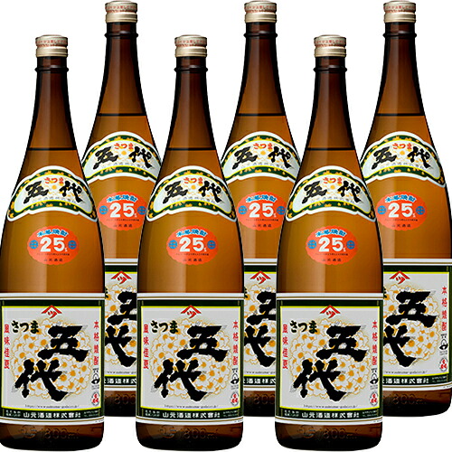 山元酒造 芋焼酎 さつま五代 25度 1.8L瓶 1800ml&times;6本 u-yu｜酒のZenjin 店