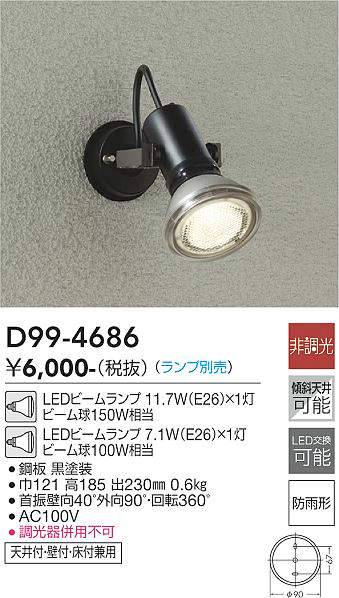 楽天市場】【LEDアウトドアスポット】【ランプ別売】【天井付・壁付