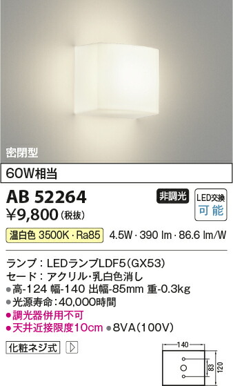 【楽天市場】【LEDブラケット】【温白色 on-offタイプ】AB52264：くらし館infini