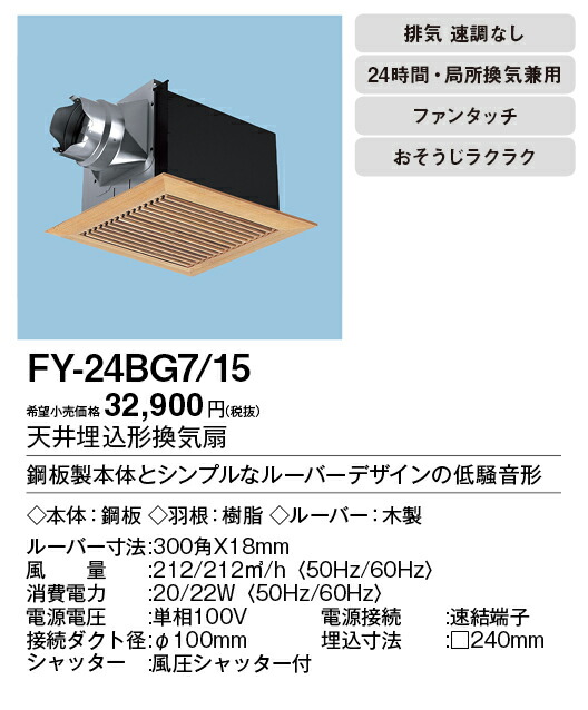 偉大な 《TKF》 パナソニック 壁埋込換気扇 本体 ルーバー セット ωβ0