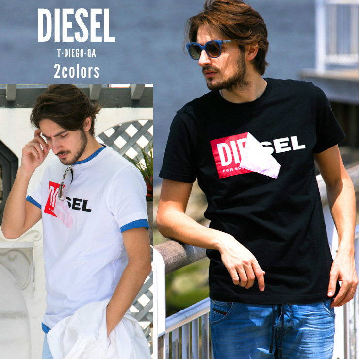 ディーゼル Tシャツ メンズ 半袖 DIESEL ロゴ プリント ブランド メンズ DSS02X091B