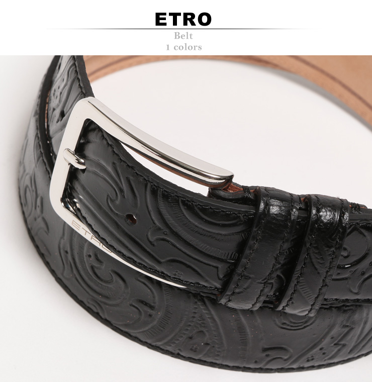 【楽天市場】【ラスト1点/105サイズ】エトロ ETRO ベルト レザー ペイズリー型押し ピンバックル メンズ ブランド 紳士 牛革