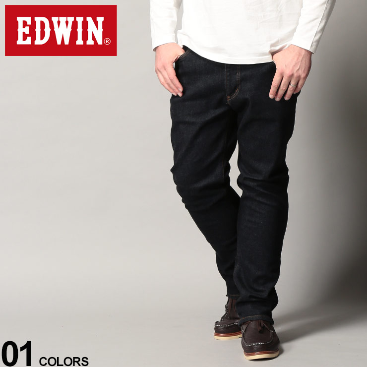 大きいサイズ メンズ EDWIN (エドウィン) やわらかストレッチ ストレート ジーンズ 403 FLEX ONEWASH カジュアル ボトムス デニム ロング ベーシック 股上深め E403F003844