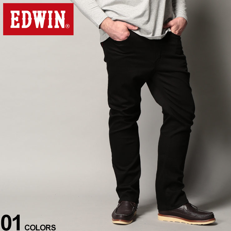 高い素材 大きいサイズ メンズ Edwin エドウィン やわらかストレッチ ストレート カラーデニム パンツ 403 Flex Black カジュアル ボトムス ジーンズ ロング ベーシック 股上深め E403f Rakuten Prcs Org Pk