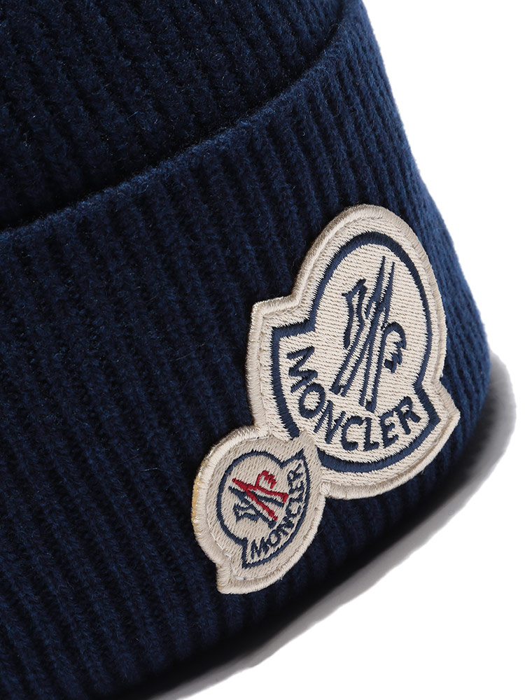 最安値に挑戦 モンクレール ニットキャップ Moncler ニット帽 カシミヤ混 ウール ロゴ ワッペン 折り返し ブランド 帽子 ビーニー カシミア メンズ レディース Mca91 再入荷 Www Purpleforparents Us