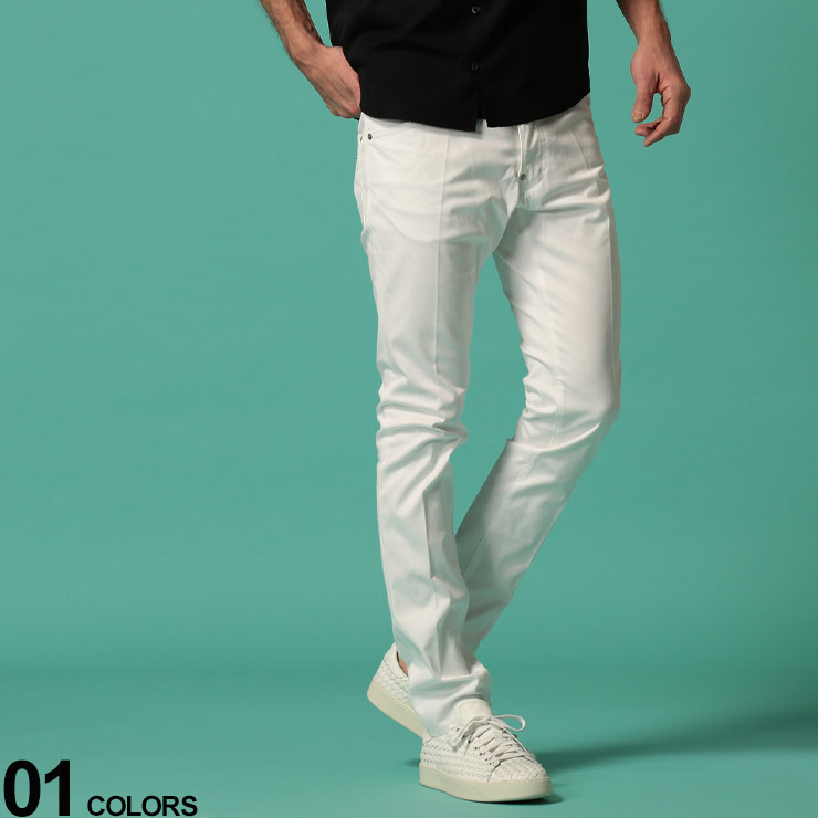 ホワイトパンツ ディースクエアード コットン 白パン Dsquared2 メンズ ホワイトパンツ Guy Cool ボトムス 白パン ストレッチ ボタンフライ ブランド コットンパンツ D2lb0690s Sale 3 A