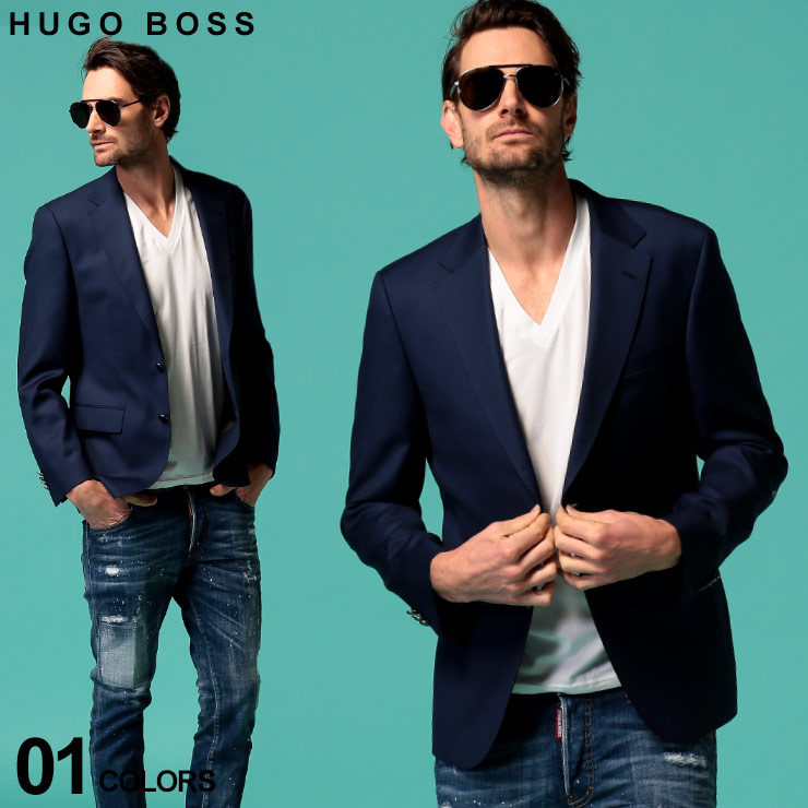 ラスト 点 48サイズ ヒューゴ ボス メンズ ブレザー Hugo Boss ジャケット ウール シングル 2つボタン 2b ブランド アウター テーラード 紺ブレ Hbjewel Relevantemarketing Com