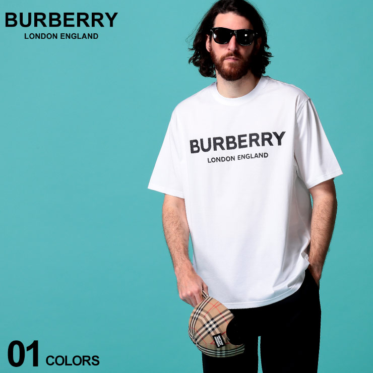 【楽天市場】バーバリー メンズ Tシャツ 半袖 BURBERRY ロゴ プリント 白 ブランド トップス コットン BB8026017：ゼン