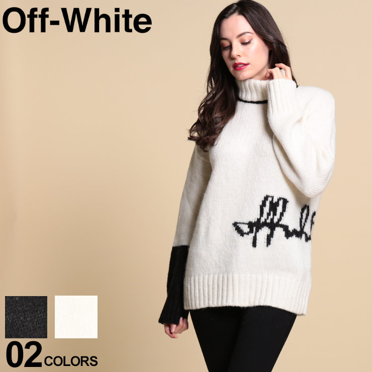 在庫あり 即納 オフホワイト レディース ニット Offwhite アルパカ タートルネック セーター ブランド トップス ハイネック ウール ロゴ タートル Owlhf08ekni01 送料無料 Www Chemo Commerce Com