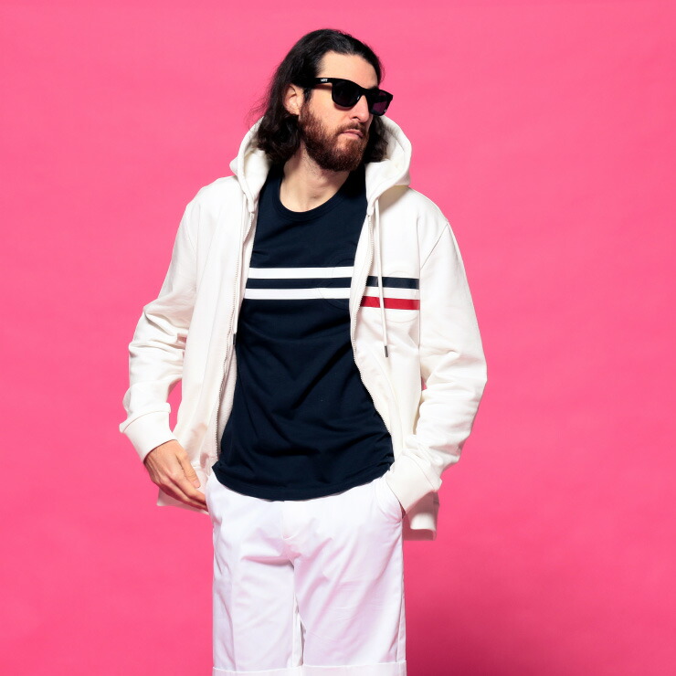 21年春夏新作 モンクレール ジップパーカー Moncler 白 パーカー モンクレール パーカー スウェット フード スリーライン スウェット メンズ メンズ Moncler ロゴ 白 ブランド トップス ジップパーカー フード スエット Mc8gkr ゼンオンライン店