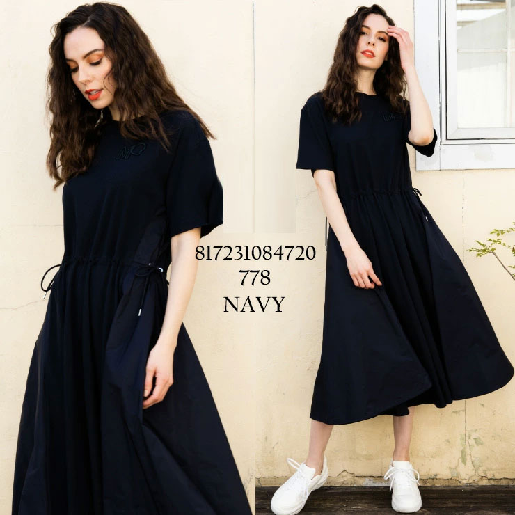 Moncler レディース Sale 8 A ゼンオンライン店 カット ワンピース ブランド 刺繍 21年春夏新作 ロング ブランド カット ワンピース ロゴ モンクレール トップス ワンピース モンクレール レディース コットン フレア ワンピース Mcl8i 半袖 切替 Moncler