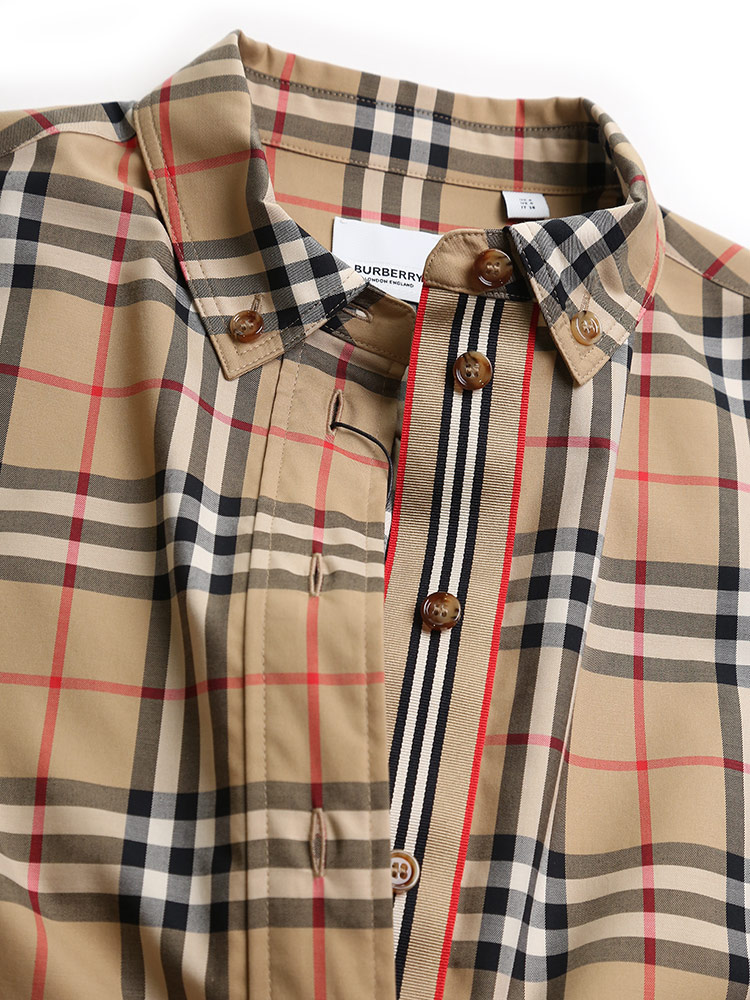 お気にいる バーバリー レディース ワンピース Burberry ヴィンテージチェック ストレッチ コットン リボン ブランド トップス チェックワンピ 長袖 l Sale 8 A 注目の Www Bluewaterhomecare Com