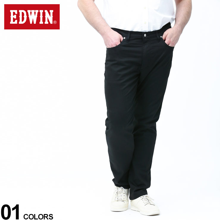 楽天市場 大きいサイズ メンズ Edwin エドウィン 麻混 ジップフライ ストレート ジーンズ 403 Cool Black 38 44インチ パンツ ロングパンツ ジーンズ ジーパン ブラックデニム ストレッチ 涼しい E403ca ゼンオンライン楽天市場店