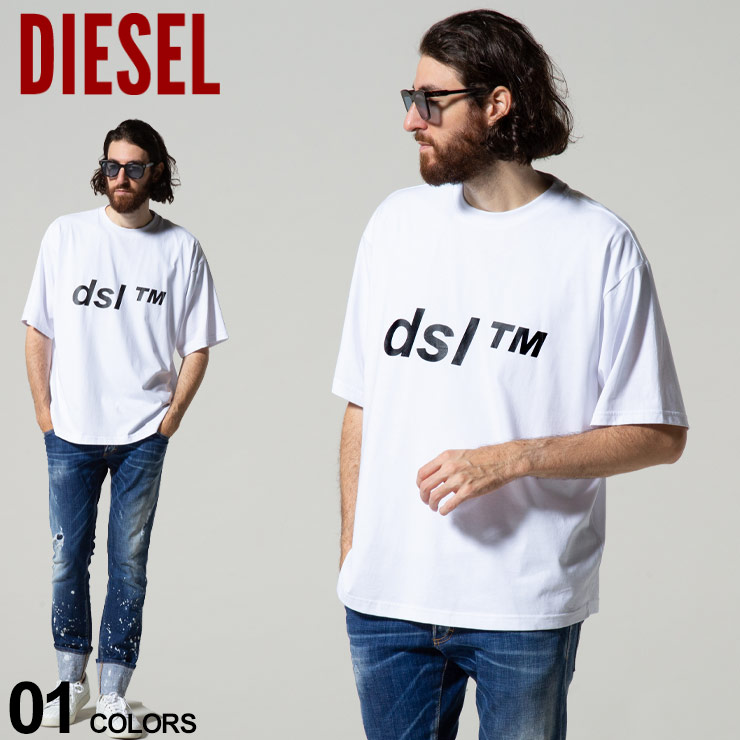 ディーゼル メンズ Diesel ロゴ プリント クルーネック 半袖 オーバーサイズ Tシャツ ブランド トップス ビッグシルエット Dsahayu 21aw Kuechen Ly