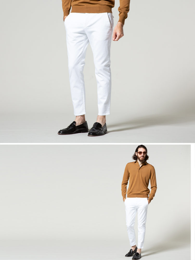 Pt Torino メンズ ピーティートリノ ジップフライ ホワイト トラウザー ストレッチ Jungle ブランド ボトムス チノ パンツ Ptc5nt01z00oa12 21aw Csg Com Py