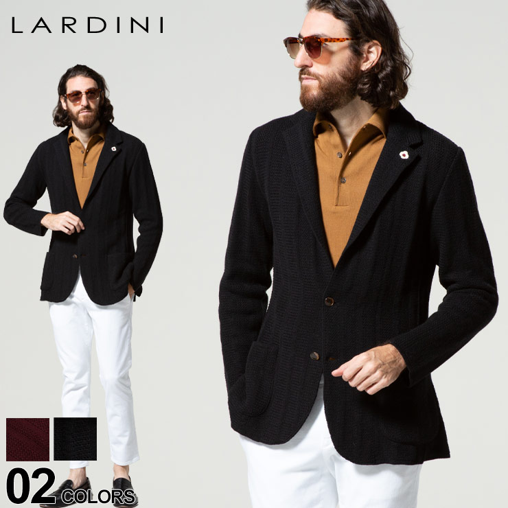 楽天市場】ラルディーニ メンズ ジャケット LARDINI ベルベット シングル 2ツ釦 ニットジャケット ブランド アウター テーラード  LDLJM56IM55004 : ゼンオンライン楽天市場店