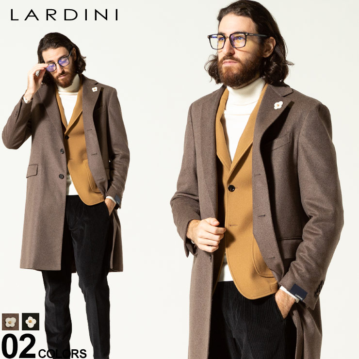 ラルディーニ メンズ Lardini ラルディーニ カシミヤ100 シングル チェスターコート アウター 21aw ブランド Ldrp Ldrp カシミア アウター コート 値段交渉受け付け の