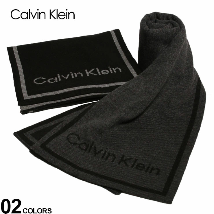 【楽天市場】カルバンクライン マフラー Calvin Klein リバーシブル ロゴ マフラーブランド メンズ レディース ニット マフラー