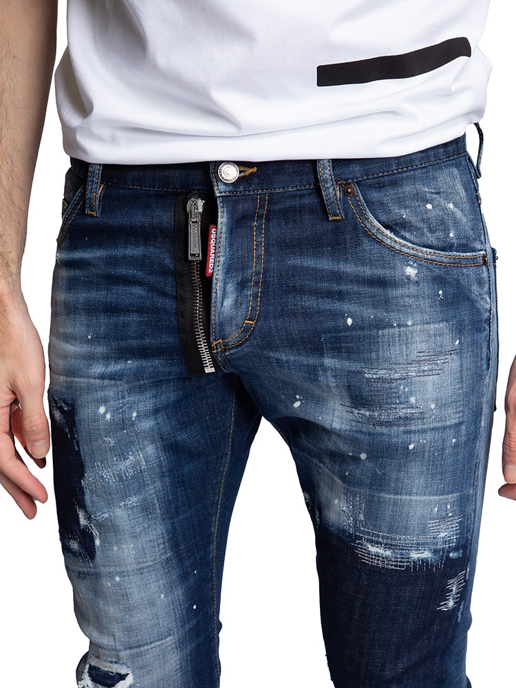 ディースクエアード パンツ メンズ DSQUARED2 ダメージ加工 ボタン