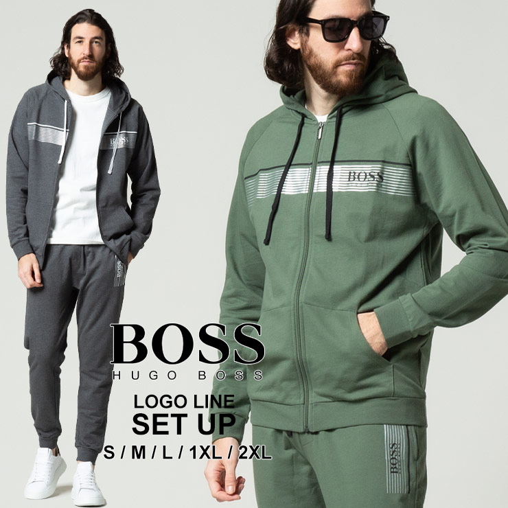 正規逆輸入品】 ヒューゴボス ジャージ セットアップ 上下セット メンズ HUGO BOSS ブランド ロゴ プリント フルジップ パーカー  ロングパンツ セット 長袖 長ズボン 大きいサイズ HB10208539SU fucoa.cl