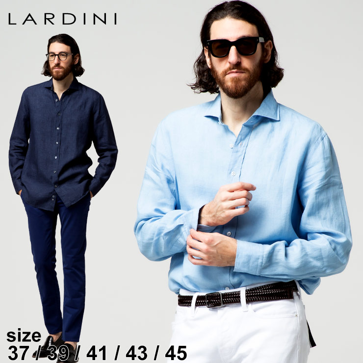 楽天市場】ラルディーニ メンズ シャツ LARDINI リネンシャツ 麻シャツ