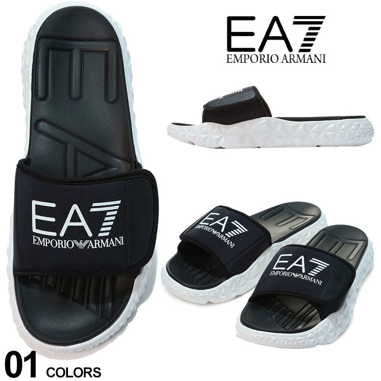 アルマーニ サンダル メンズ エンポリオアルマーニ EMPORIO ARMANI EA7 スライド サンダル シャワー サンダル ロゴ ブランド 男性 シューズ 靴 黒 クロ ブラック EAXBP006XK275 SALE_4_d
