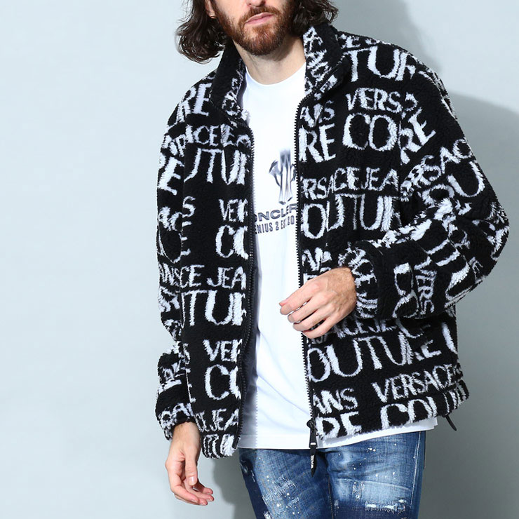 152]ヴェルサーチェジーンズクチュール刺繍ロゴフルジップジャケットブルゾン古着 152]ヴェルサーチェジーンズクチュール刺繍ロゴフルジップ