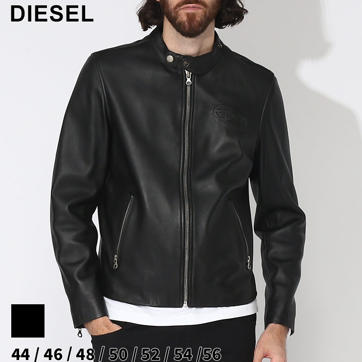 DIESEL レザージャケット　ライダースジャケット DIESEL ブラックレザーシングルライダースジャケット