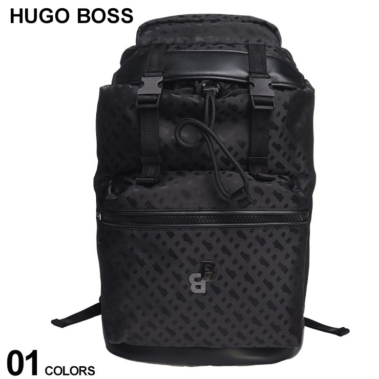 【楽天市場】ヒューゴボス バッグ HUGO BOSS メンズ リュック バックパック モノグラム ロゴ 総柄 フラップ クロ 黒 ブランド 鞄