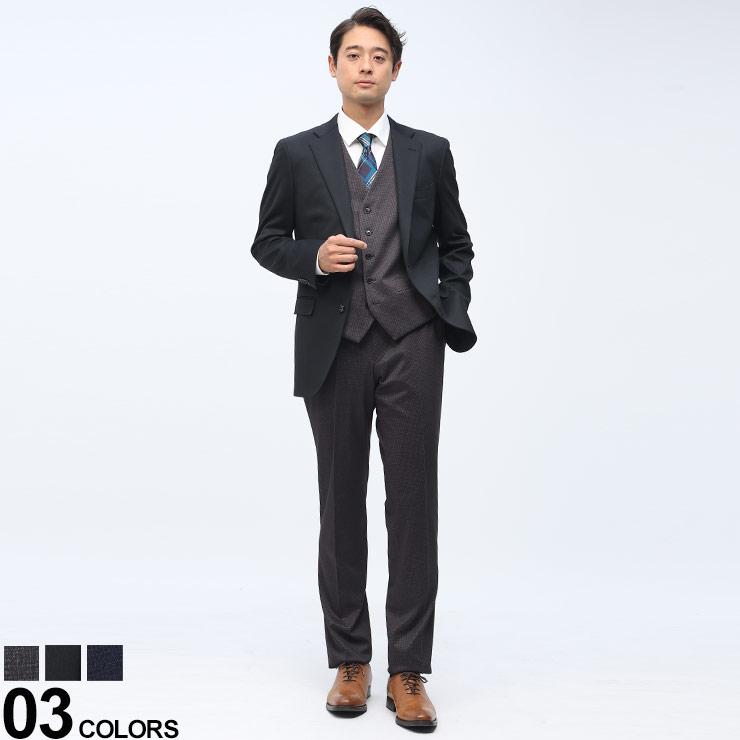 SARTORIA DEL G (サルトリアデルジー) 組み合わせ×スーツ リバーシブル ベスト付き シングル ツーパンツ スーツ【リバーシブルベスト付 着回し 6コーデ】メンズ ビジネス 紳士 スーツ スリーピース ベスト 2本パンツ 6123106NT