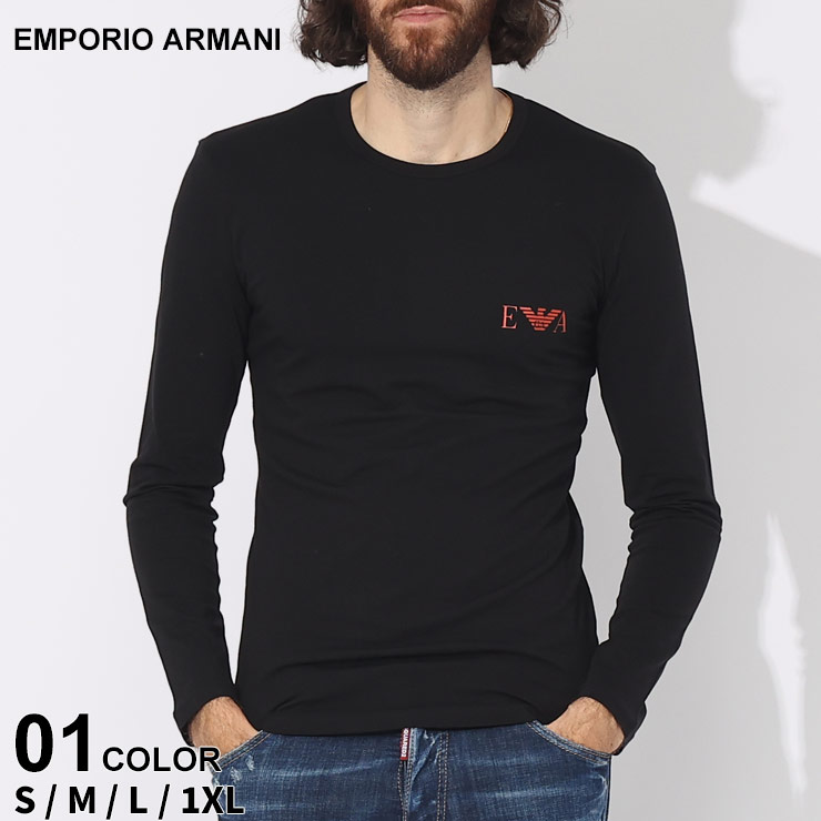 販売日本38 EMPORIO ARMANI ブラック 長袖ロンT size XXL Tシャツ/カットソー(七分/長袖)