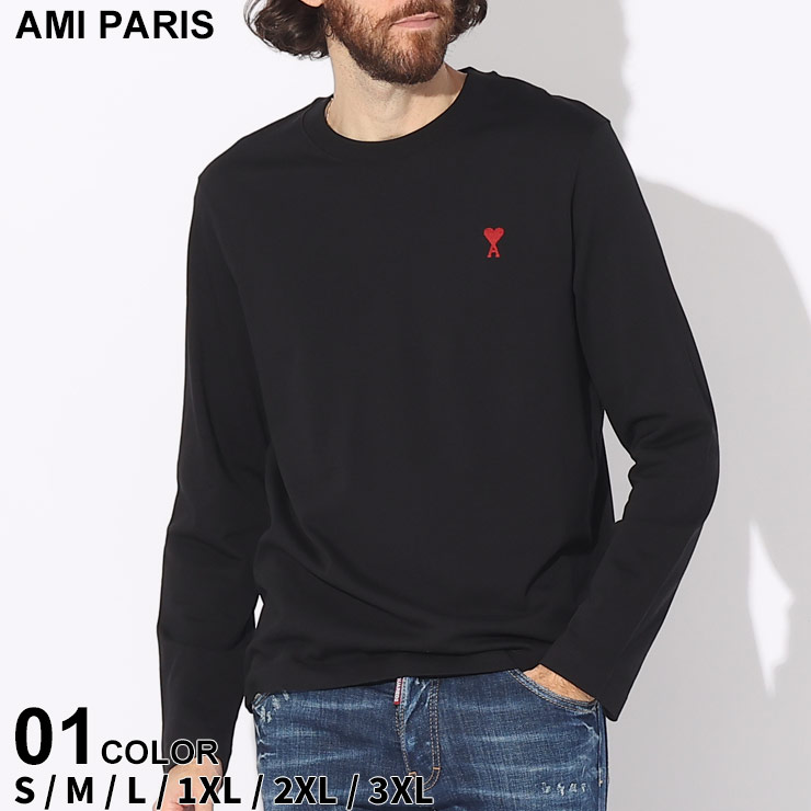 Ami de Coeur/長袖カットソー/M/コットン/BLK/UTS205.726 Black Ami De Coeur T-Shirt | AMI PARIS