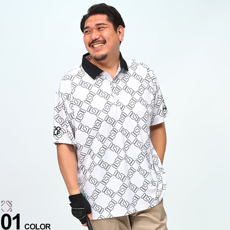 FILA (フィラ) FILA GOLF 冷感 吸汗速乾 遮熱 スクエアプリント 半袖 ポロシャツ 12784256 大きいサイズ メンズ トップス ポロシャツ シャツ 半袖 春 夏