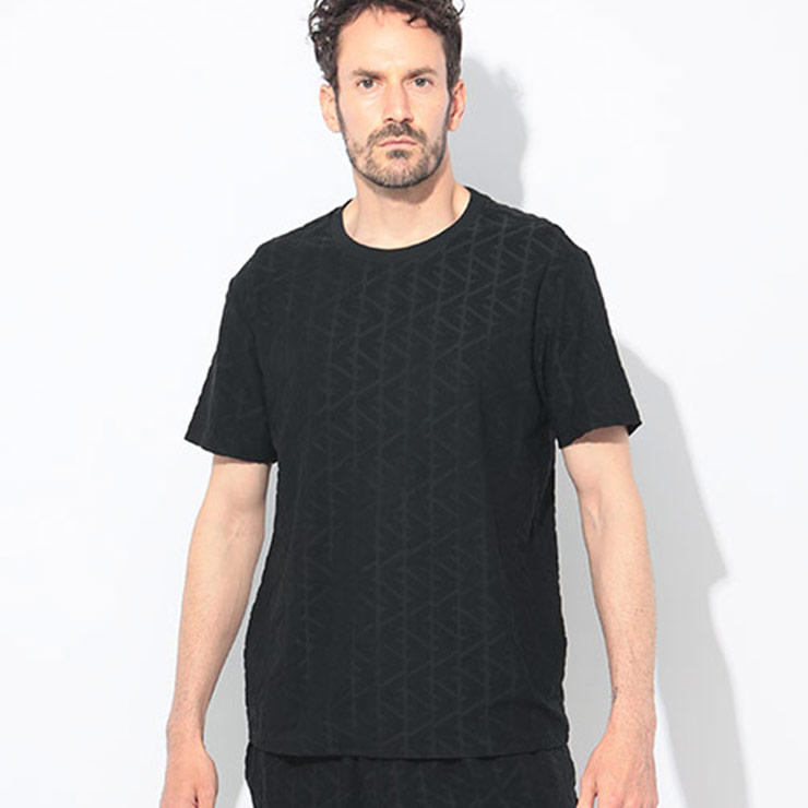 エンポリオアルマーニ EMPORIO ARMANI 総柄イーグル クルーネック 半袖 Tシャツ EASEM692AF12362 ブランド メンズ 男性 トップス Tシャツ ストレッチ 総柄 春 夏 sale_1_a